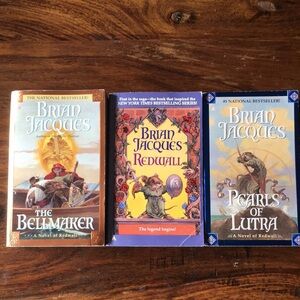 3 Brian Jacques REDWALL books Fantasy Series Redwall Bellmaker Pearls of Lutra